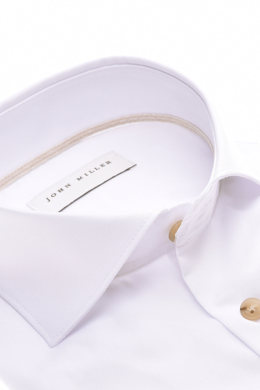 John Miller Tailored fit – Wit-100% katoen-HEREN SHIRTS-Wit