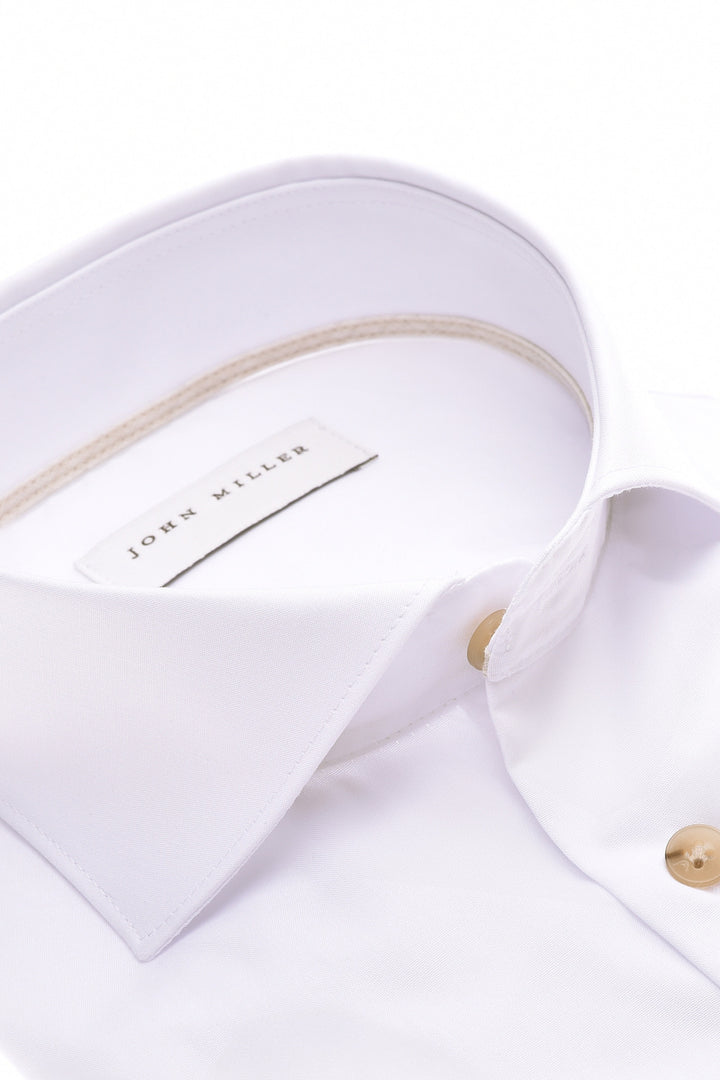John Miller Tailored fit – Wit-100% katoen-HEREN SHIRTS-Wit