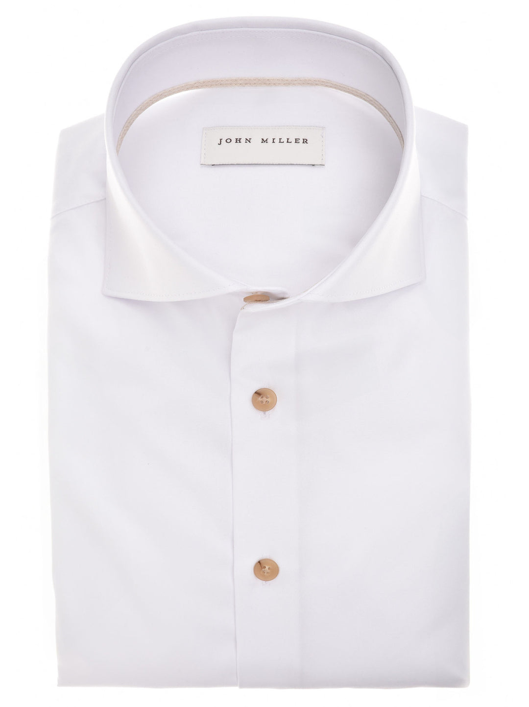 John Miller Tailored fit – Wit-100% katoen-HEREN SHIRTS-Wit