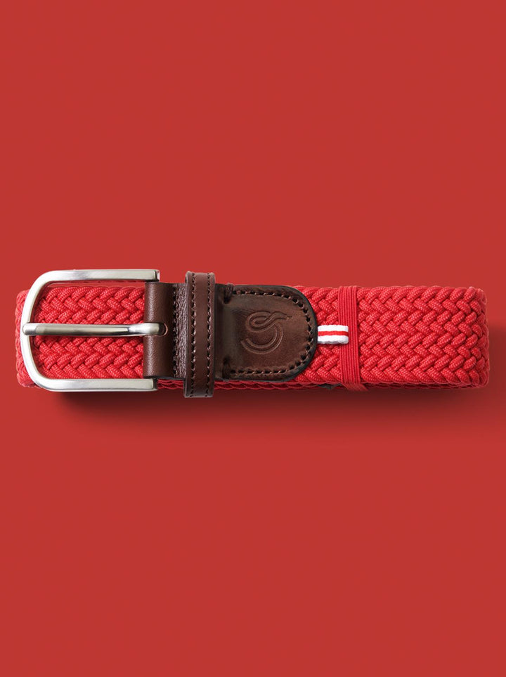 La Boucle riem BRUSSELS-Vegan leder-HEREN SCHOENEN & RIEMEN-Rood