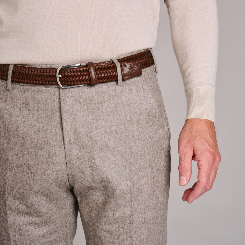 La Boucle riem ROMA-Vegan leder-HEREN SCHOENEN & RIEMEN-Bruin
