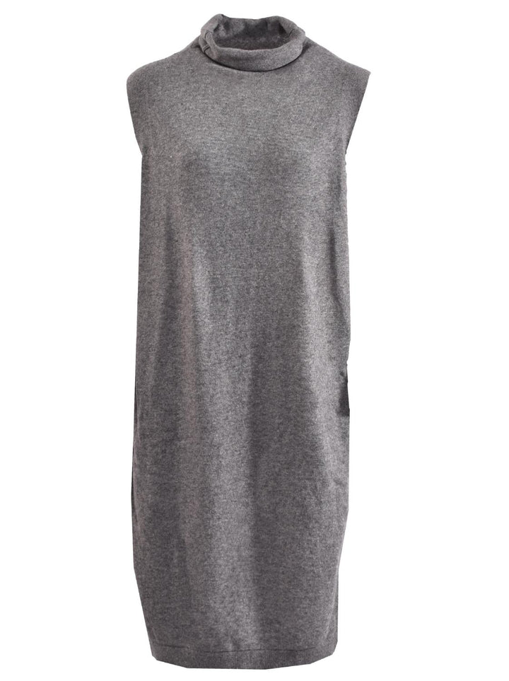 Liviana Conti jurk-30% wol, 30% lyocell, 20% kashmir, 20% polyamide-DAMES TOPS & BLOUSES-Grijs