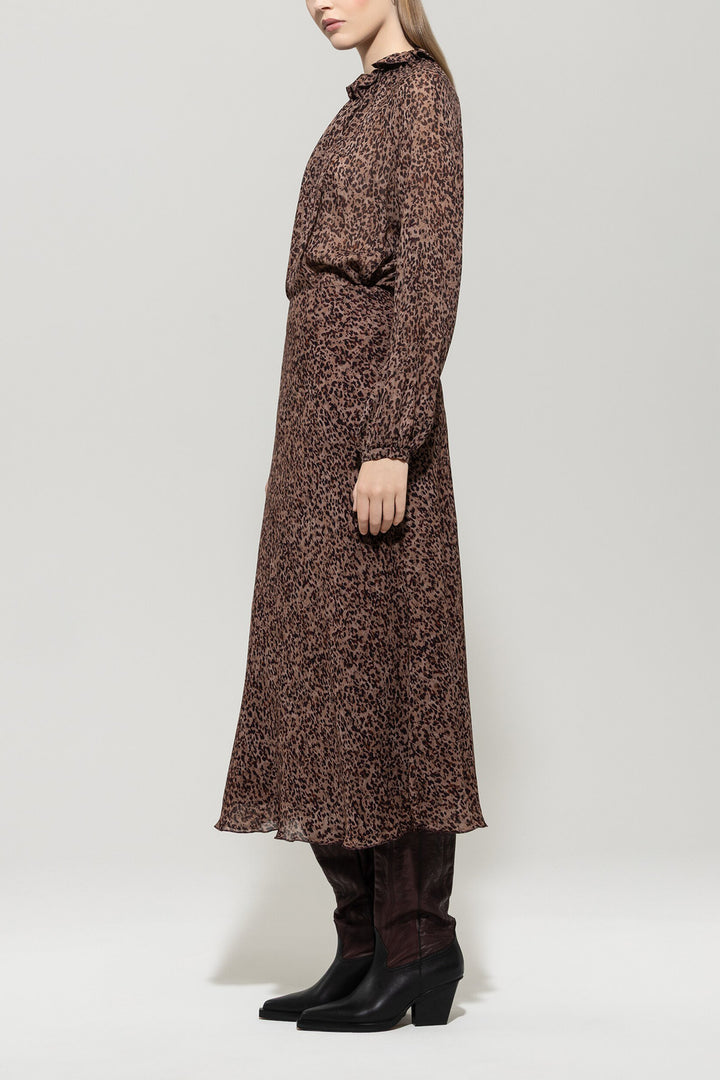 Luisa Cerano A‑lijn Rok – Bruin-100% viscose-DAMES ROKKEN-Bruin