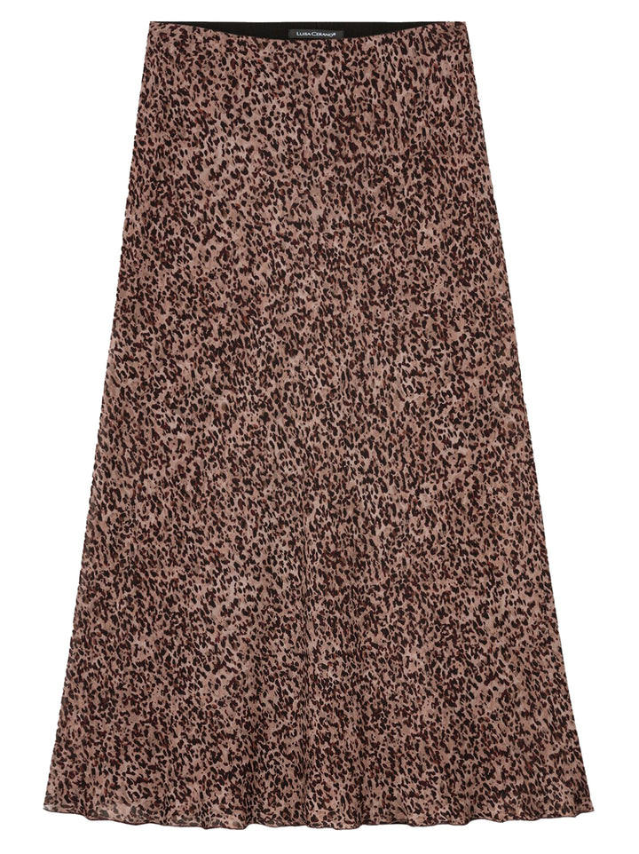 Luisa Cerano A‑lijn Rok – Bruin-100% viscose-DAMES ROKKEN-Bruin