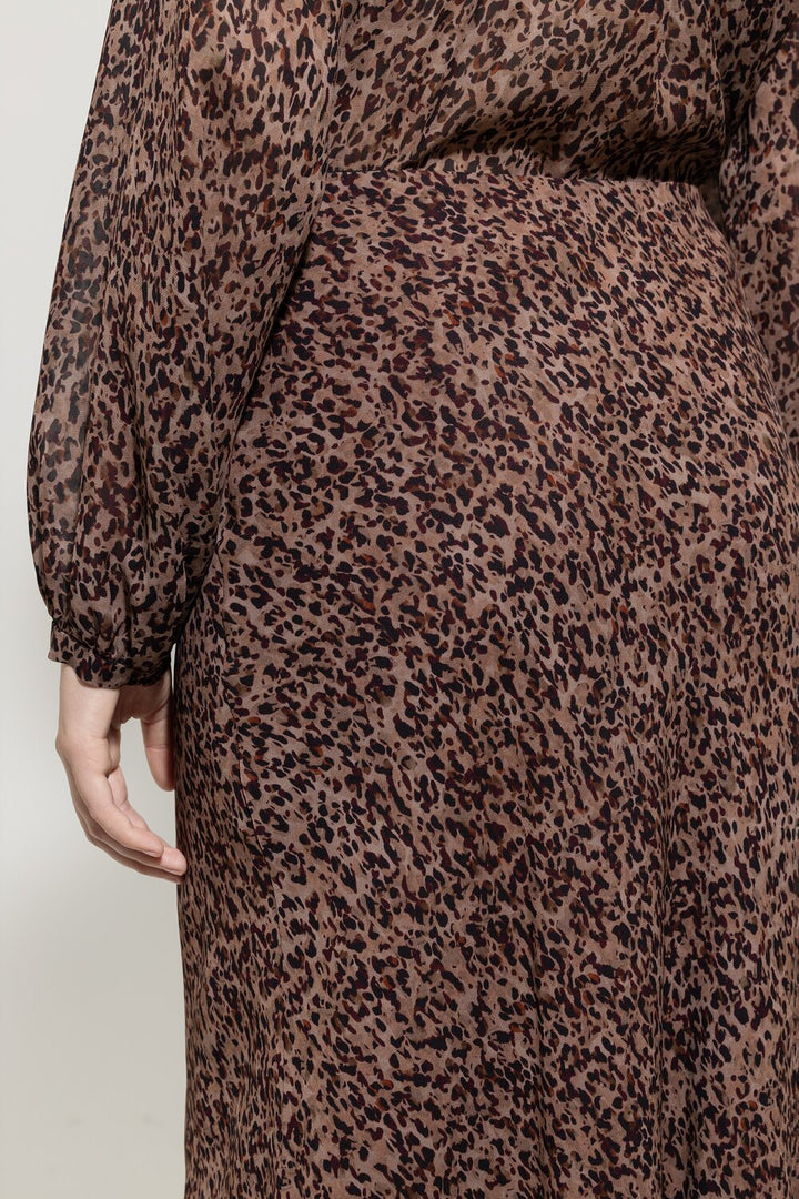 Luisa Cerano A‑lijn Rok – Bruin-100% viscose-DAMES ROKKEN-Bruin