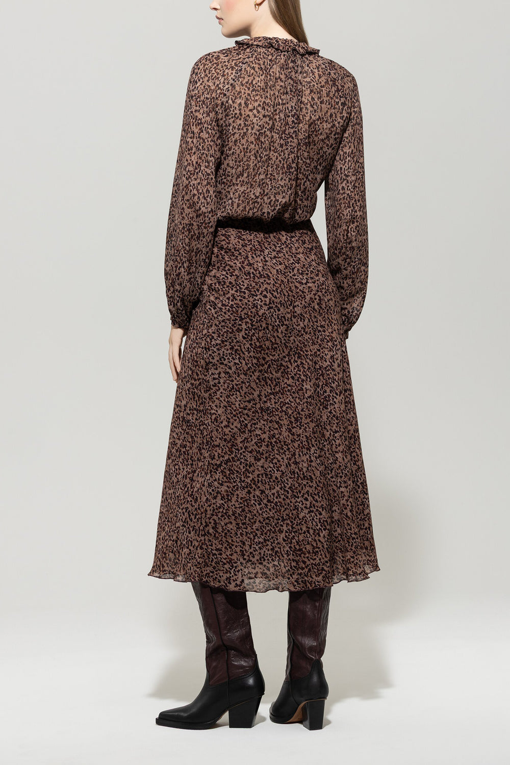 Luisa Cerano A‑lijn Rok – Bruin-100% viscose-DAMES ROKKEN-Bruin