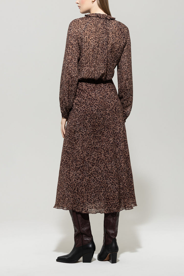 Luisa Cerano A‑lijn Rok – Bruin-100% viscose-DAMES ROKKEN-Bruin