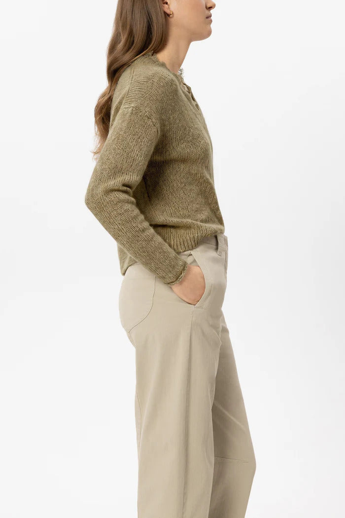 Luisa Cerano Alpaca Blend Trui met V-hals – Beige-44% polyamide, 34% alpaca wol, 22% wol-DAMES TRUIEN & VESTEN-Beige