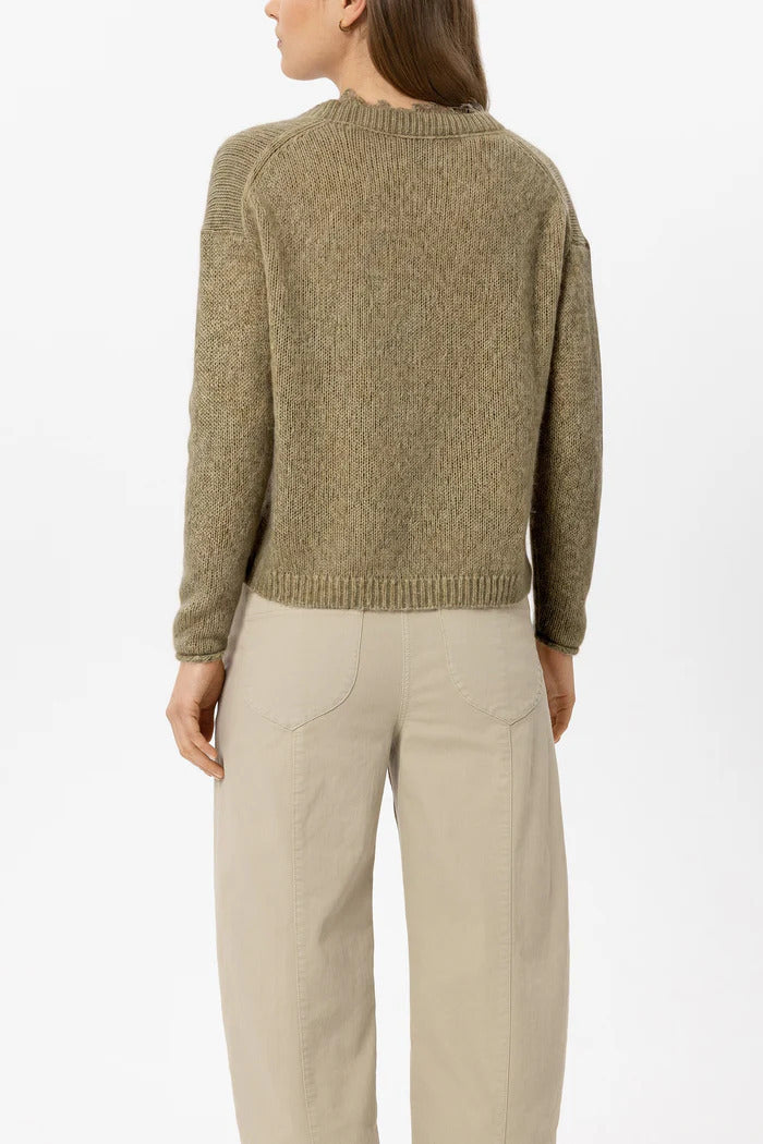 Luisa Cerano Alpaca Blend Trui met V-hals – Beige-44% polyamide, 34% alpaca wol, 22% wol-DAMES TRUIEN & VESTEN-Beige