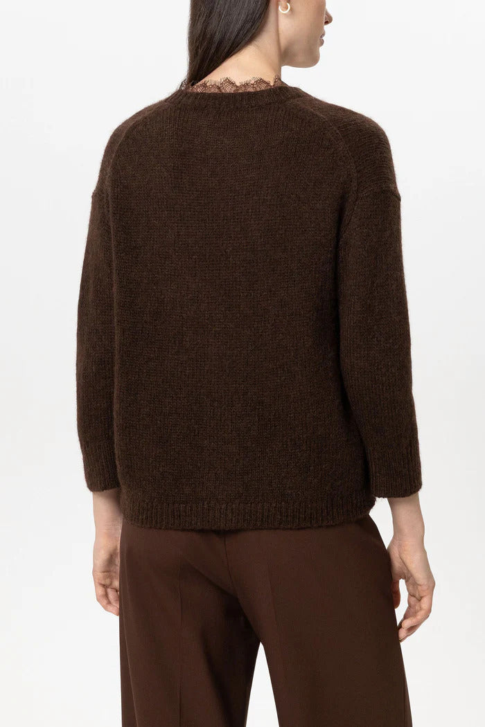 Luisa Cerano Alpaca Blend Vest – Bruin-44% polyamide, 34% alpaca wol, 22% wol -DAMES TRUIEN & VESTEN-Bruin