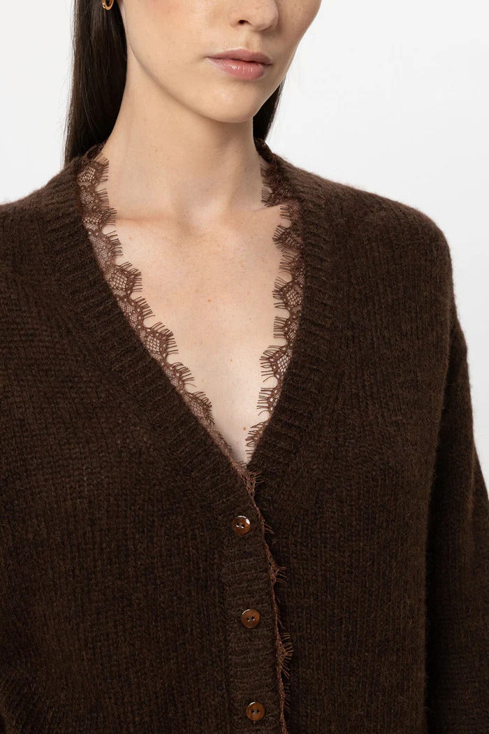 Luisa Cerano Alpaca Blend Vest – Bruin-44% polyamide, 34% alpaca wol, 22% wol -DAMES TRUIEN & VESTEN-Bruin