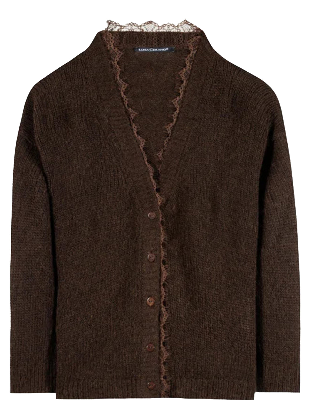 Luisa Cerano Alpaca Blend Vest – Bruin-44% polyamide, 34% alpaca wol, 22% wol -DAMES TRUIEN & VESTEN-Bruin