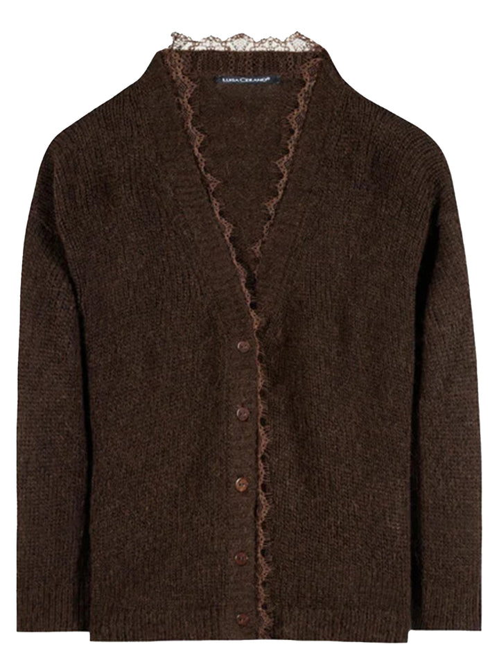 Luisa Cerano Alpaca Blend Vest – Bruin-44% polyamide, 34% alpaca wol, 22% wol -DAMES TRUIEN & VESTEN-Bruin
