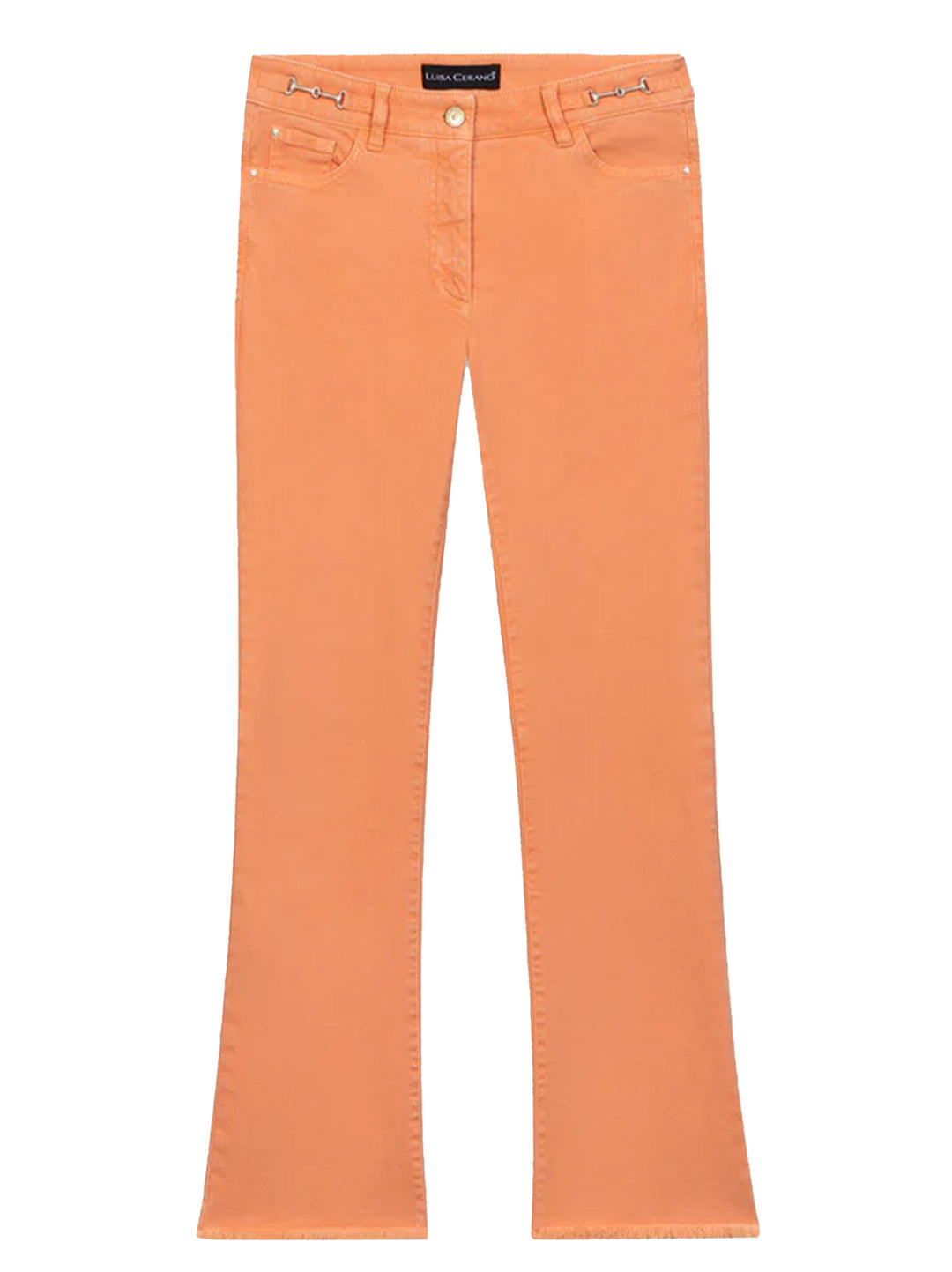 Luisa Cerano Authentic Babyflare-98% katoen, 2% elasthaan-DAMES BROEKEN-Oranje