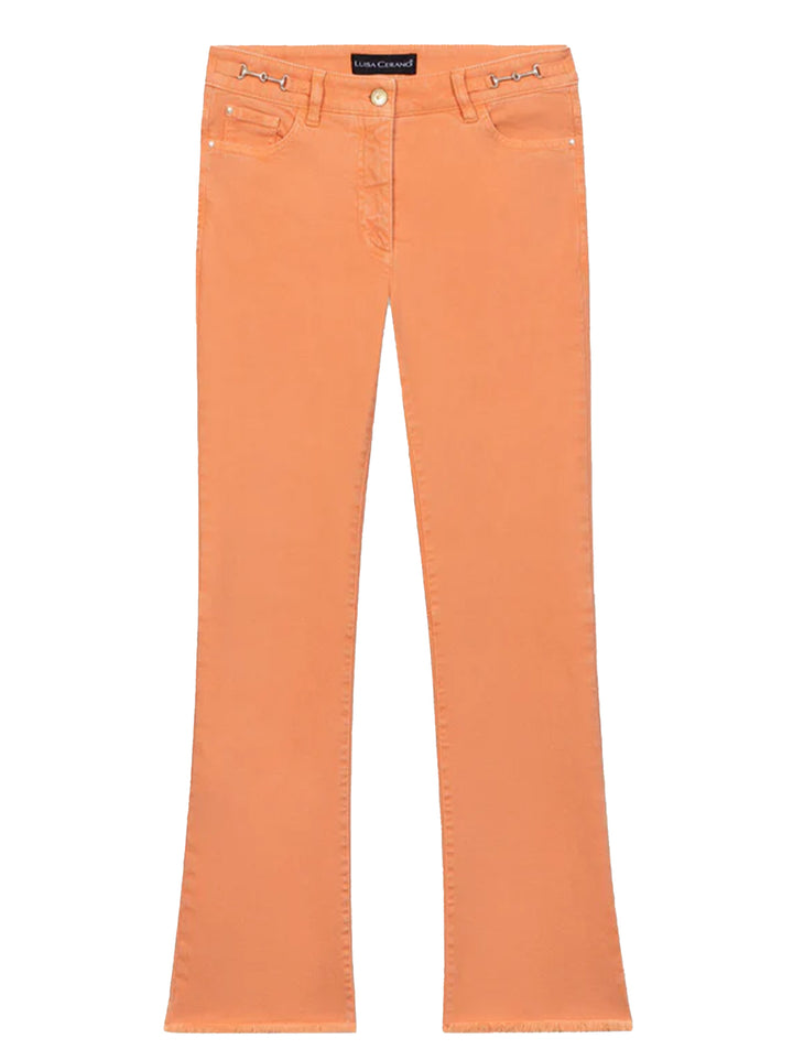 Luisa Cerano Authentic Babyflare-98% katoen, 2% elasthaan-DAMES BROEKEN-Oranje