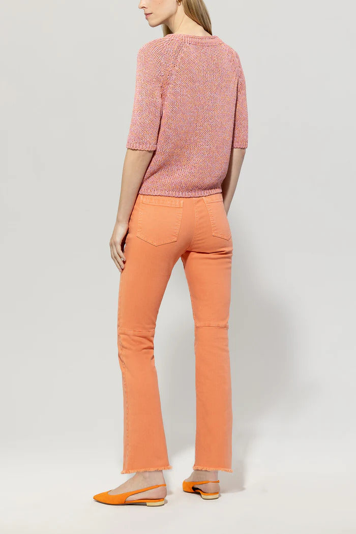 Luisa Cerano Authentic Babyflare-98% katoen, 2% elasthaan-DAMES BROEKEN-Oranje