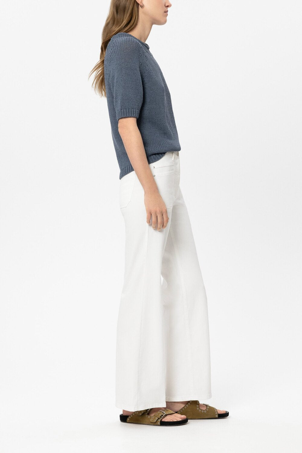 Luisa Cerano Authentic flared jeans – Wit-89% katoen, 9% elastomultiester, 2% elastaan-DAMES BROEKEN-Wit