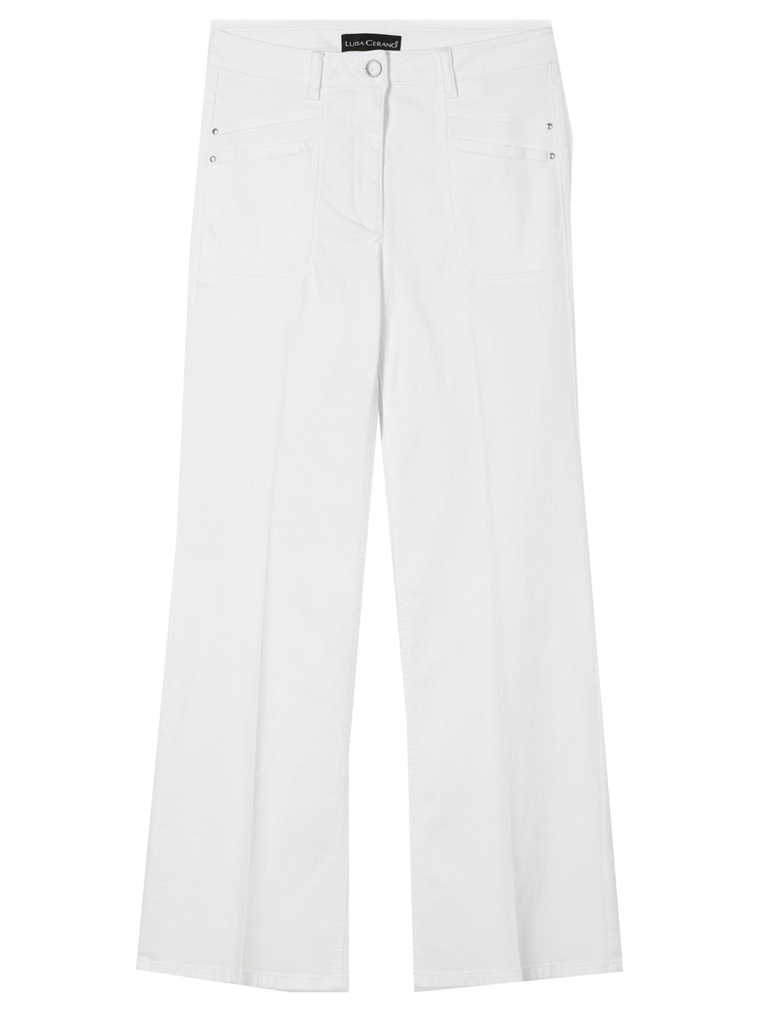 Luisa Cerano Authentic flared jeans – Wit-89% katoen, 9% elastomultiester, 2% elastaan-DAMES BROEKEN-Wit