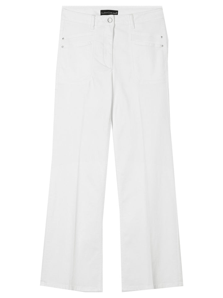 Luisa Cerano Authentic flared jeans – Wit-89% katoen, 9% elastomultiester, 2% elastaan-DAMES BROEKEN-Wit