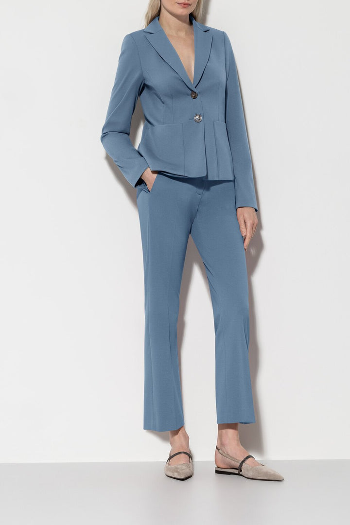 Luisa Cerano babyflare Punto-Milano-Materiaal buitenkant: 53% viscose, 41% Polyamide, 6% elastaan-DAMES BROEKEN-Blauw