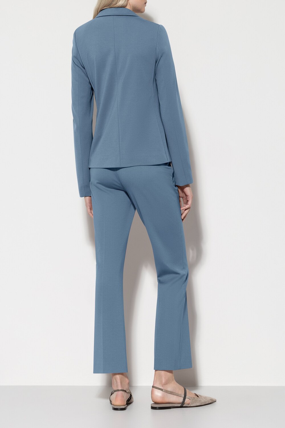 Luisa Cerano babyflare Punto-Milano-Materiaal buitenkant: 53% viscose, 41% Polyamide, 6% elastaan-DAMES BROEKEN-Blauw