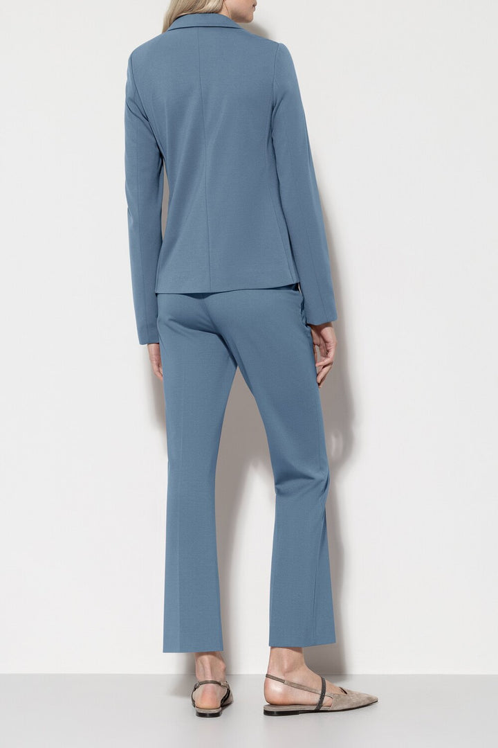 Luisa Cerano babyflare Punto-Milano-Materiaal buitenkant: 53% viscose, 41% Polyamide, 6% elastaan-DAMES BROEKEN-Blauw