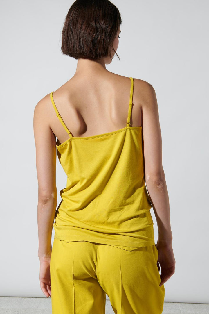 Luisa Cerano basic topje-50% modaal, 50% katoen-DAMES TOPS & BLOUSES-Geel