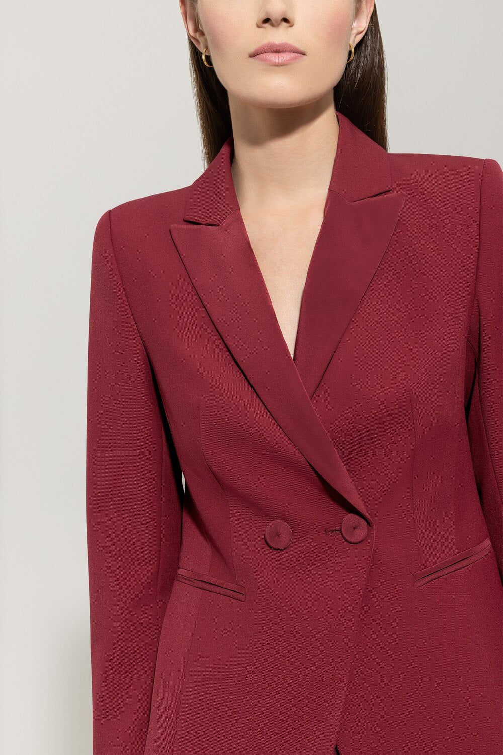 Luisa Cerano Blazer Lange Mouw – Rood-57% viscose, 43% polyester,-DAMES BLAZERS & GILETS-Rood