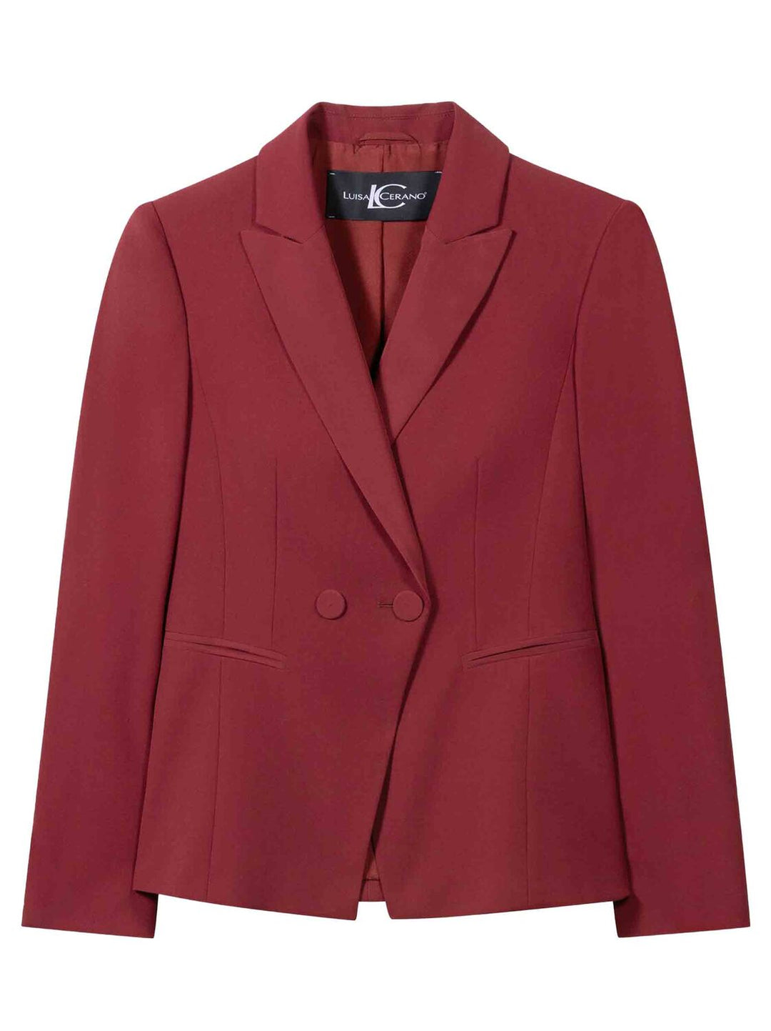 Luisa Cerano Blazer Lange Mouw – Rood-57% viscose, 43% polyester,-DAMES BLAZERS & GILETS-Rood