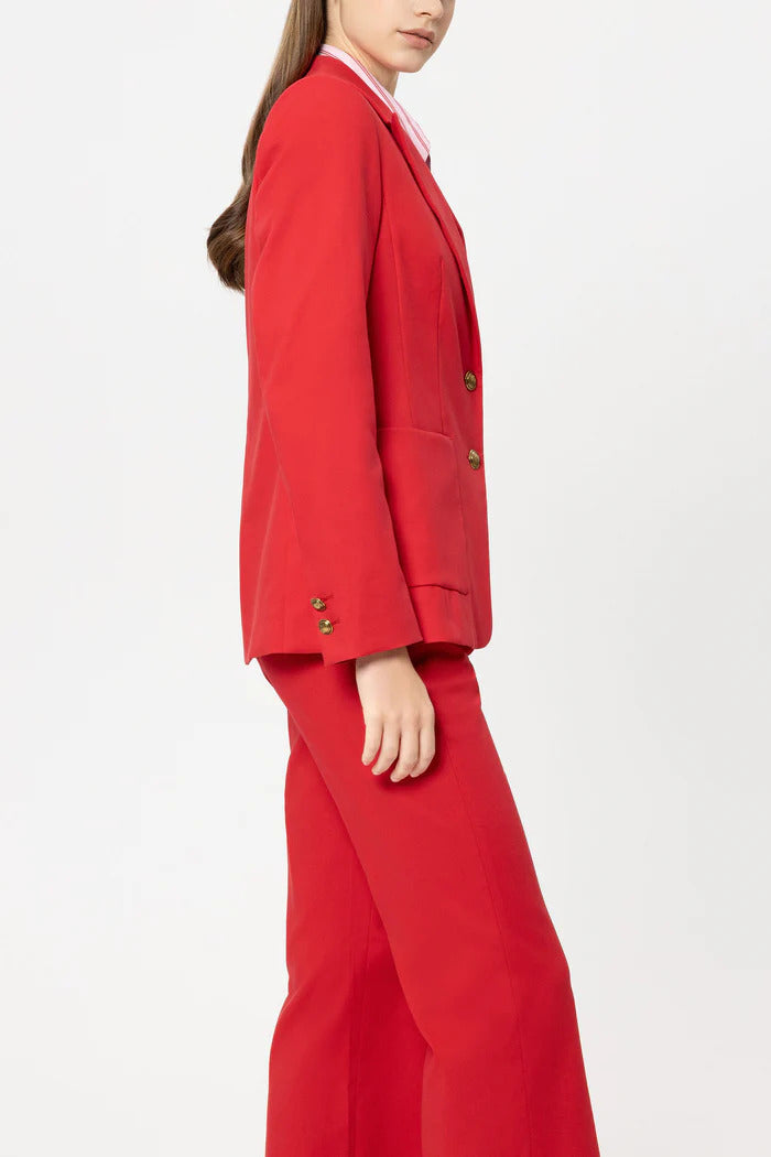 Luisa Cerano Blazer – Rood-97% katoen, 3% elastaan-DAMES BLAZERS & JASJES-Rood