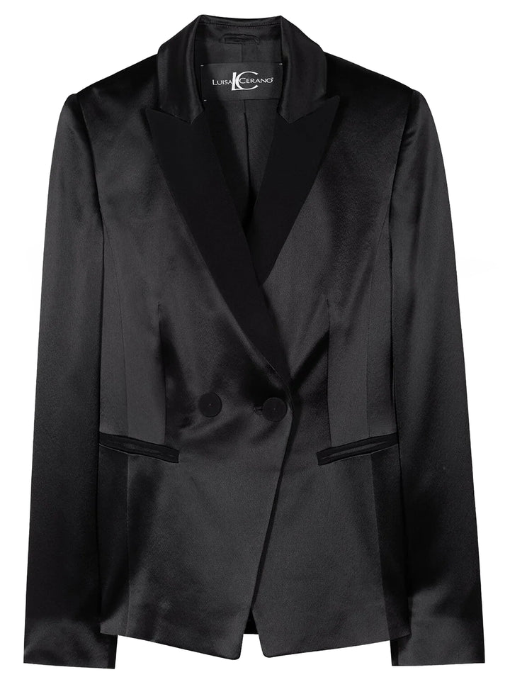 Luisa Cerano Blazer – Zwart-80% triacetaat, 20% polyester-DAMES BLAZERS & JASJES-Zwart