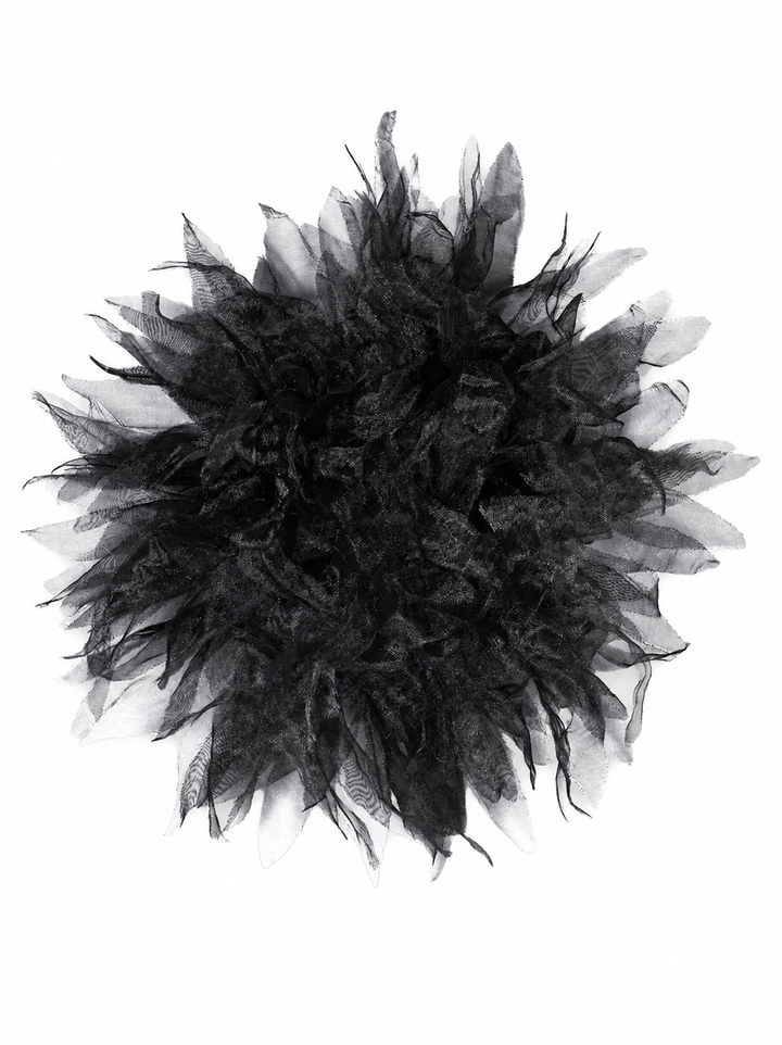 Luisa Cerano Bloemenbroche – Zwart-100% polyester-DAMES ACCESSOIRES-Zwart
