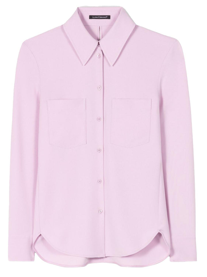 Luisa Cerano blouse-92% polyester, 8% elasthaan-DAMES TOPS & BLOUSES-Paars