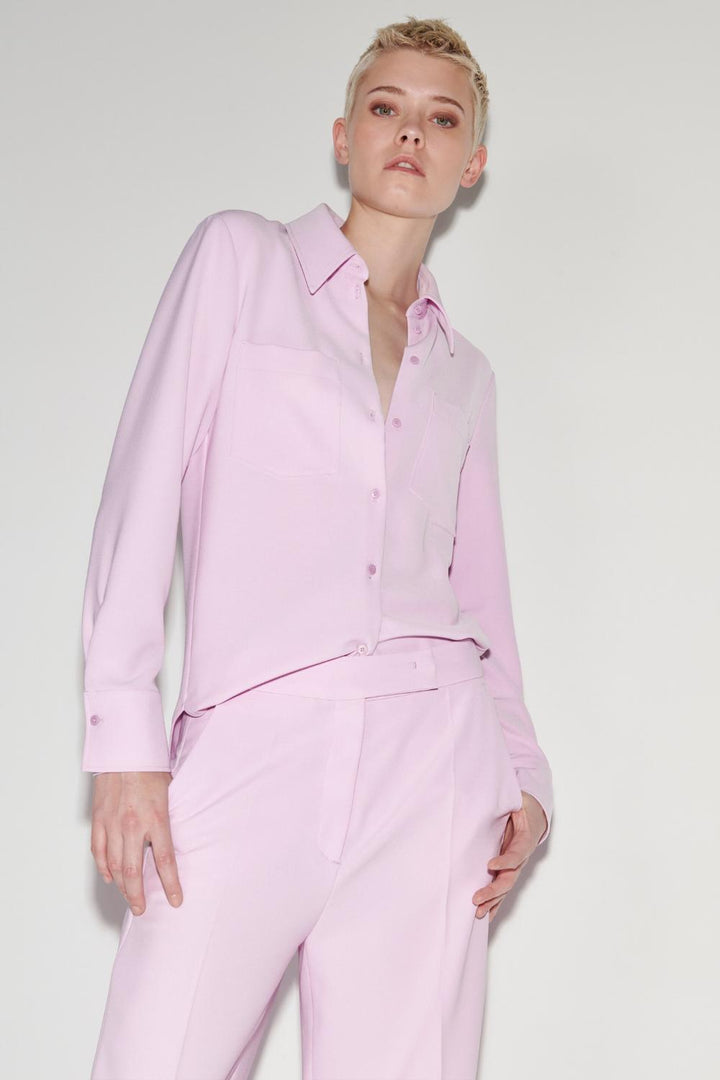 Luisa Cerano blouse-92% polyester, 8% elasthaan-DAMES TOPS & BLOUSES-Paars