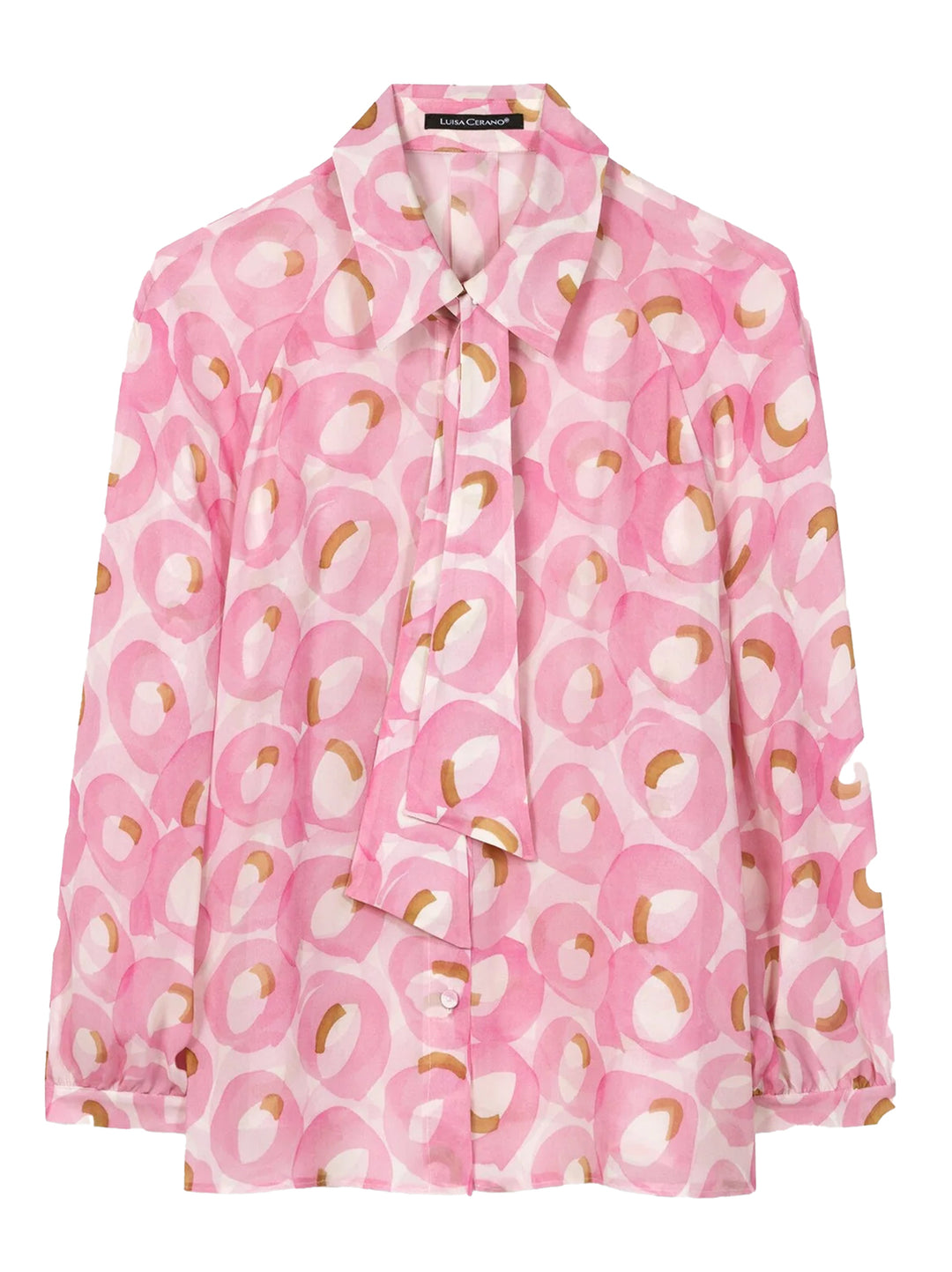 Luisa Cerano blouse lange mouw – Roze-100% viscose-DAMES TOPS & BLOUSES-Roze