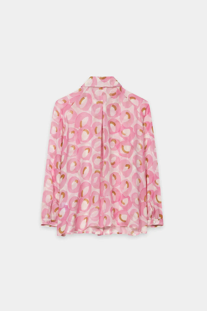 Luisa Cerano blouse lange mouw – Roze-100% viscose-DAMES TOPS & BLOUSES-Roze