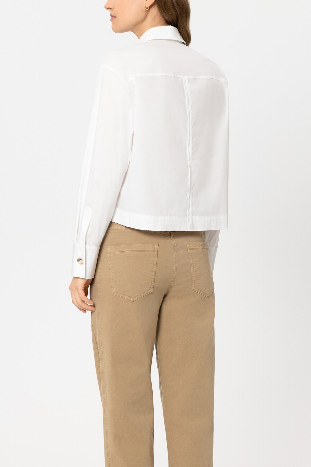 Luisa Cerano Blouse Lange Mouw – Wit-65% katoen, 29% polyamide, 6% elastaan-DAMES TOPS & BLOUSES-Wit