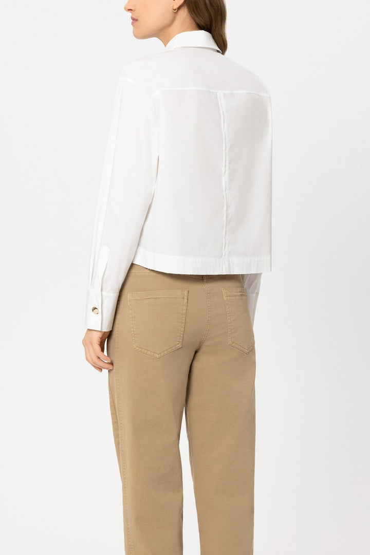 Luisa Cerano Blouse Lange Mouw – Wit-65% katoen, 29% polyamide, 6% elastaan-DAMES TOPS & BLOUSES-Wit