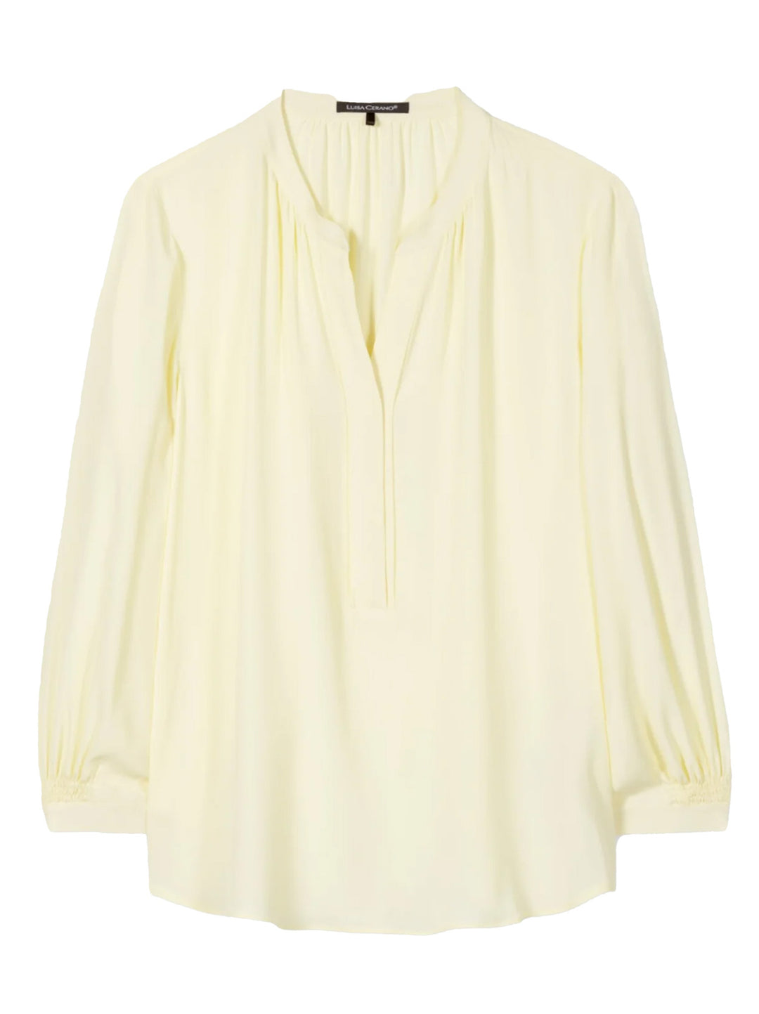 Luisa Cerano Blouse Linnen – Geel-69% acetaat, 31% zijde-DAMES TOPS & BLOUSES-Geel