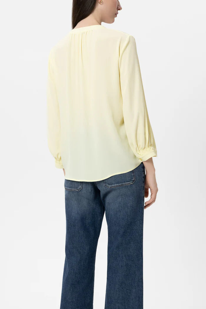 Luisa Cerano Blouse Linnen – Geel-69% acetaat, 31% zijde-DAMES TOPS & BLOUSES-Geel