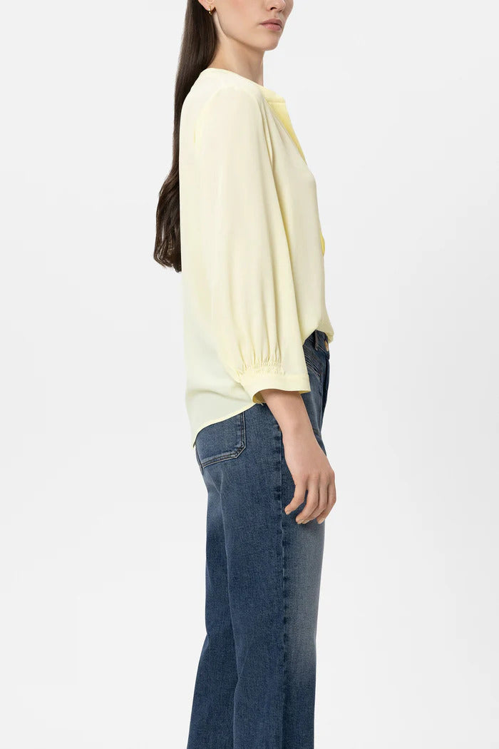 Luisa Cerano Blouse Linnen – Geel-69% acetaat, 31% zijde-DAMES TOPS & BLOUSES-Geel