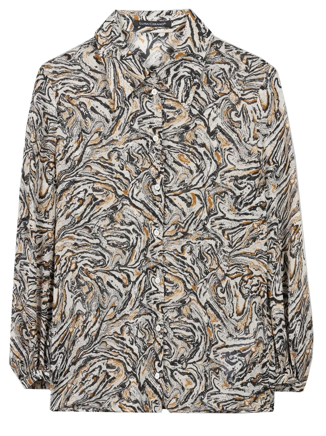 Luisa Cerano blouse met marmerprint-Buitenstof: 100% viscose<br /><br />Knopen: parelmoer<br /><br />Opmerkingen: bevat n