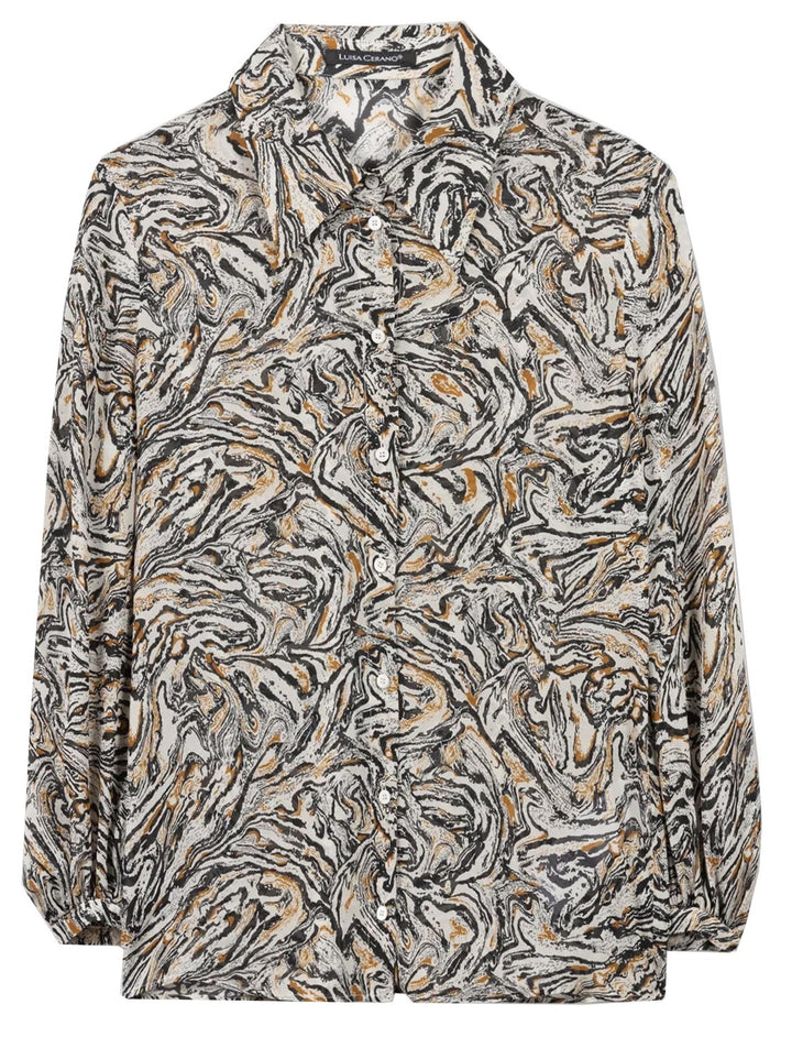 Luisa Cerano blouse met marmerprint-Buitenstof: 100% viscose<br /><br />Knopen: parelmoer<br /><br />Opmerkingen: bevat n