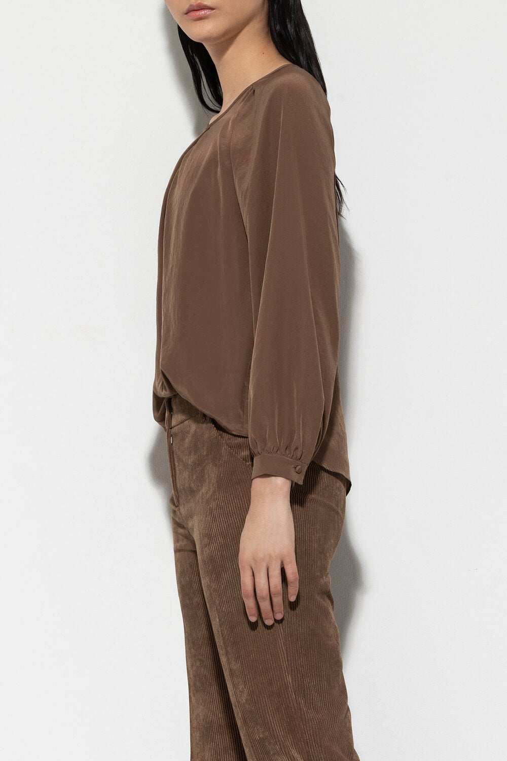 Luisa Cerano blouse met plooidetails-Hals: met knoopsluiting<br /><br />Zoom: ronde zoomlijn<br /><br />-DAMES TOPS & BLO