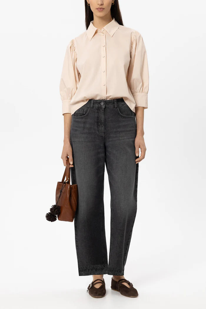 Luisa Cerano Blouse van Katoenmix – Roze-65% katoen, 29% polyamide, 6% elastaan-DAMES TOPS & BLOUSES-Roze