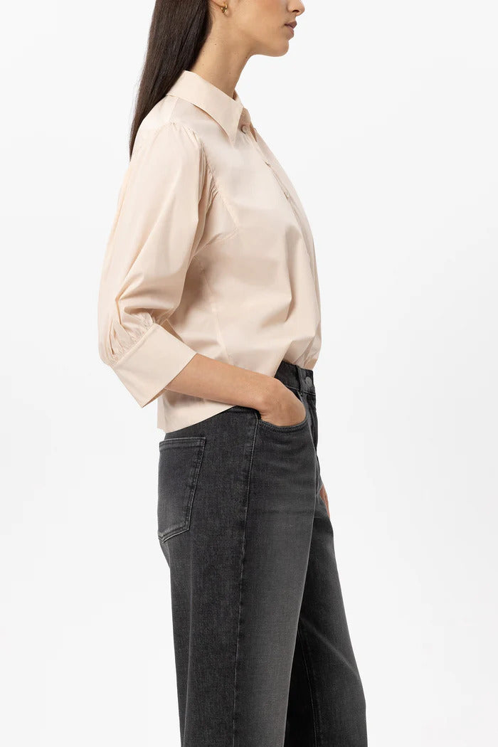 Luisa Cerano Blouse van Katoenmix – Roze-65% katoen, 29% polyamide, 6% elastaan-DAMES TOPS & BLOUSES-Roze