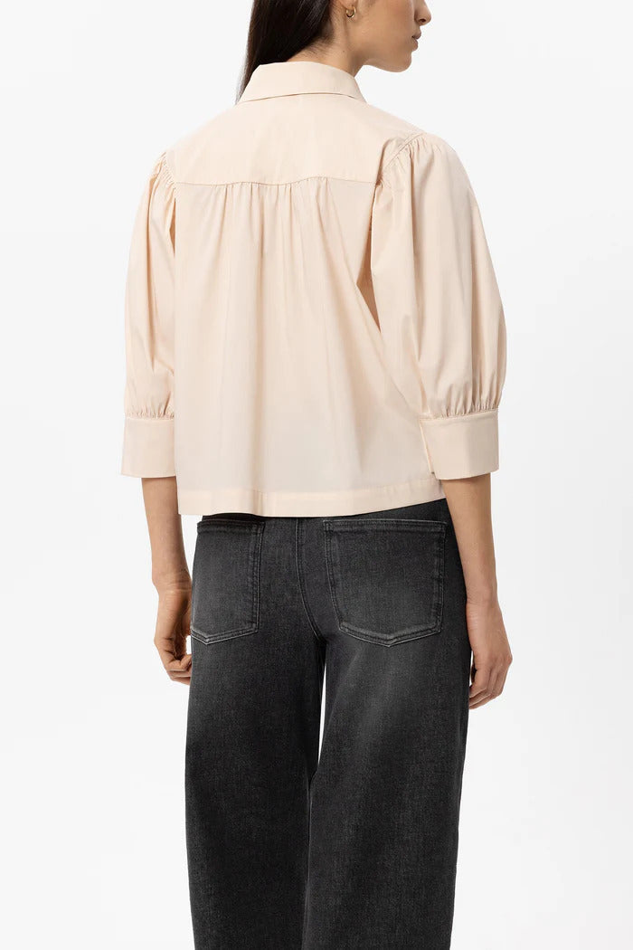 Luisa Cerano Blouse van Katoenmix – Roze-65% katoen, 29% polyamide, 6% elastaan-DAMES TOPS & BLOUSES-Roze