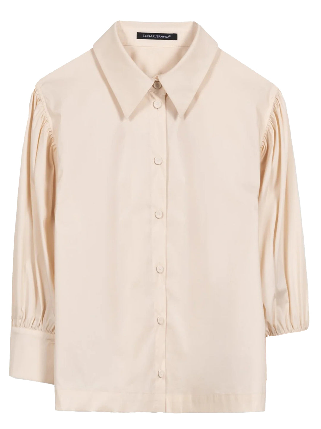 Luisa Cerano Blouse van Katoenmix – Roze-65% katoen, 29% polyamide, 6% elastaan-DAMES TOPS & BLOUSES-Roze