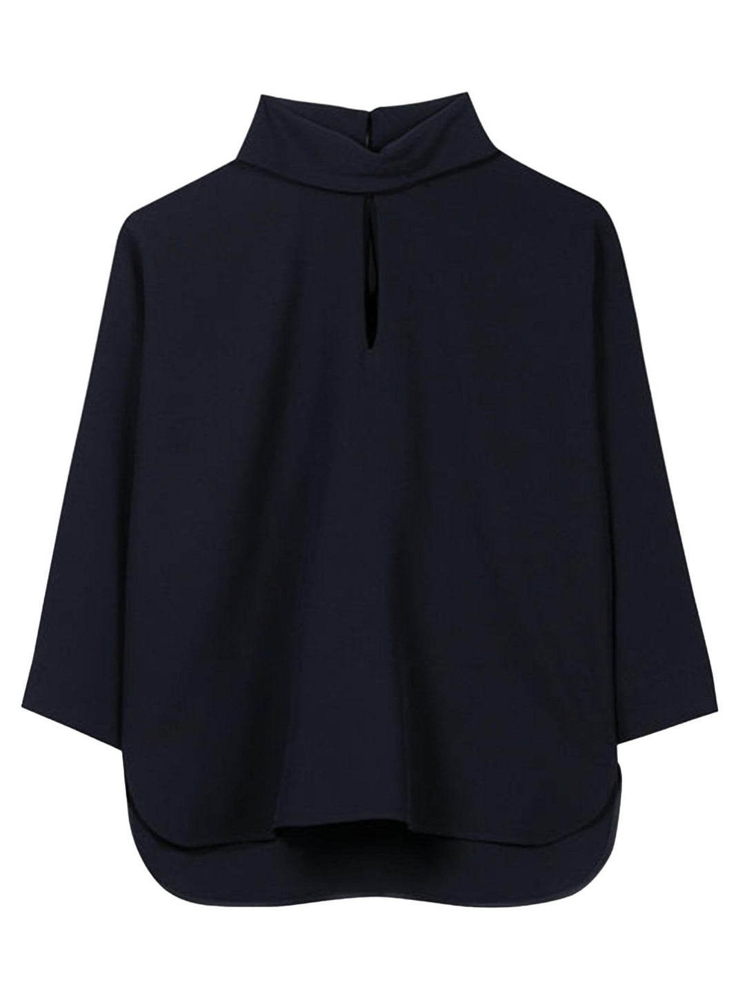 Luisa Cerano Blousetop Met Korte Mouw – Blauw-92% polyester, 8% elastaan-DAMES TOPS & BLOUSES-Blauw