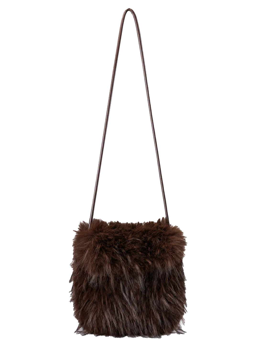Luisa Cerano Boho Tas in Fur Look – Bruin-100% polyester-DAMES ACCESSOIRES-Bruin